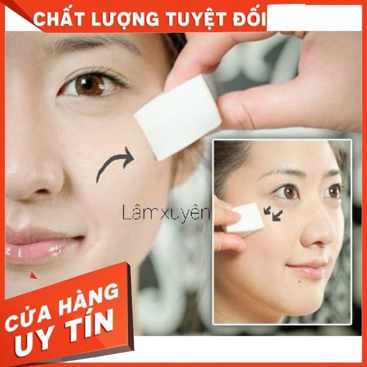 BÔNG PHẤN VACOSI ướt tam giác vuông (bịch 4 miếng)