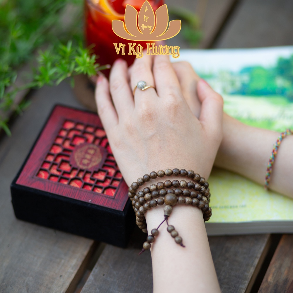 Vòng Tay Trầm Hương 108 Trầm Tốc Việt - Hạt Trầm Hương Tự Nhiên Hàng Núi Rừng Quảng Nam Size 6mm 8mm Vĩ Kỳ Hương