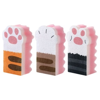 Set 3 miếng bọt biển rửa chén hình bàn chân mèo
