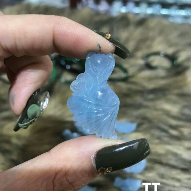 [Cam kết đá tự nhiên] Mặt hồ ly aquamarine