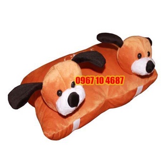 Gối đi xe máy cho bé 2 đầu hình chó con