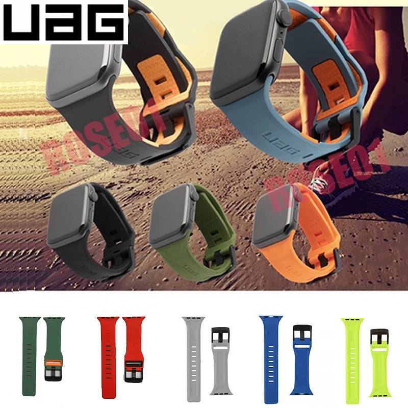 Dây đeo đồng hồ UAG hai tông màu bằng silicon thời trang cho Apple Watch 38/40mm 42/44mm 1/2/3/4/5