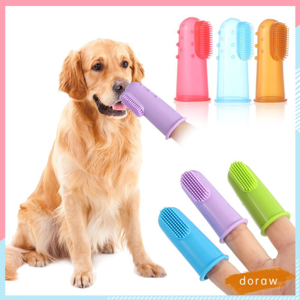 Bàn chải đánh răng đeo ngón tay chăm sóc răng miệng cho thú cưng