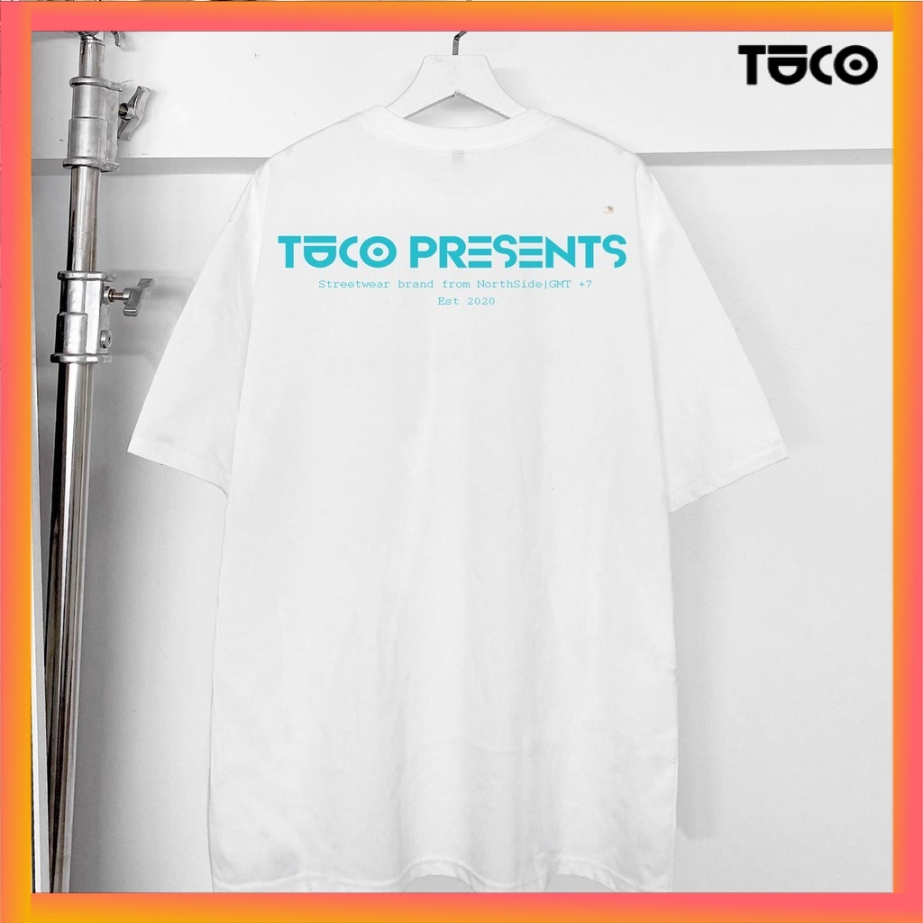 Áo thun tay lỡ basic tee TUCO trắng chữ xanh, áo phông cotton form rộng OVERSIZE unisex nam nữ local brand