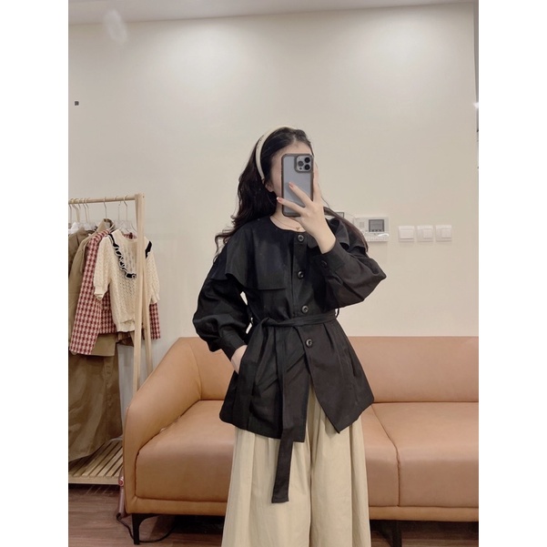 Áo Mangto cổ quạt