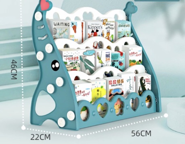 Kệ sách trẻ em SHIN kệ sách nhựa kèm khay đựng đồ chơi đa năng