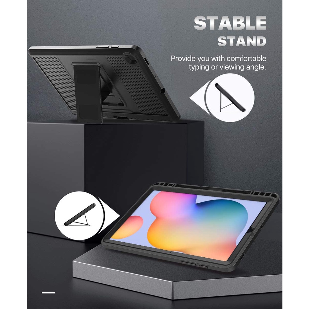 MOKO Ốp Lưng Bảo Vệ Toàn Diện Có Đế Dựng Cho Samsung Galaxy Tab S6 Lite 10.4 &quot;2020