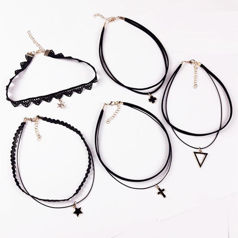 Vòng cổ choker ren đen thời trang Hàn Quốc cá tính xinh xắn nhiều mẫu mã cho nữ