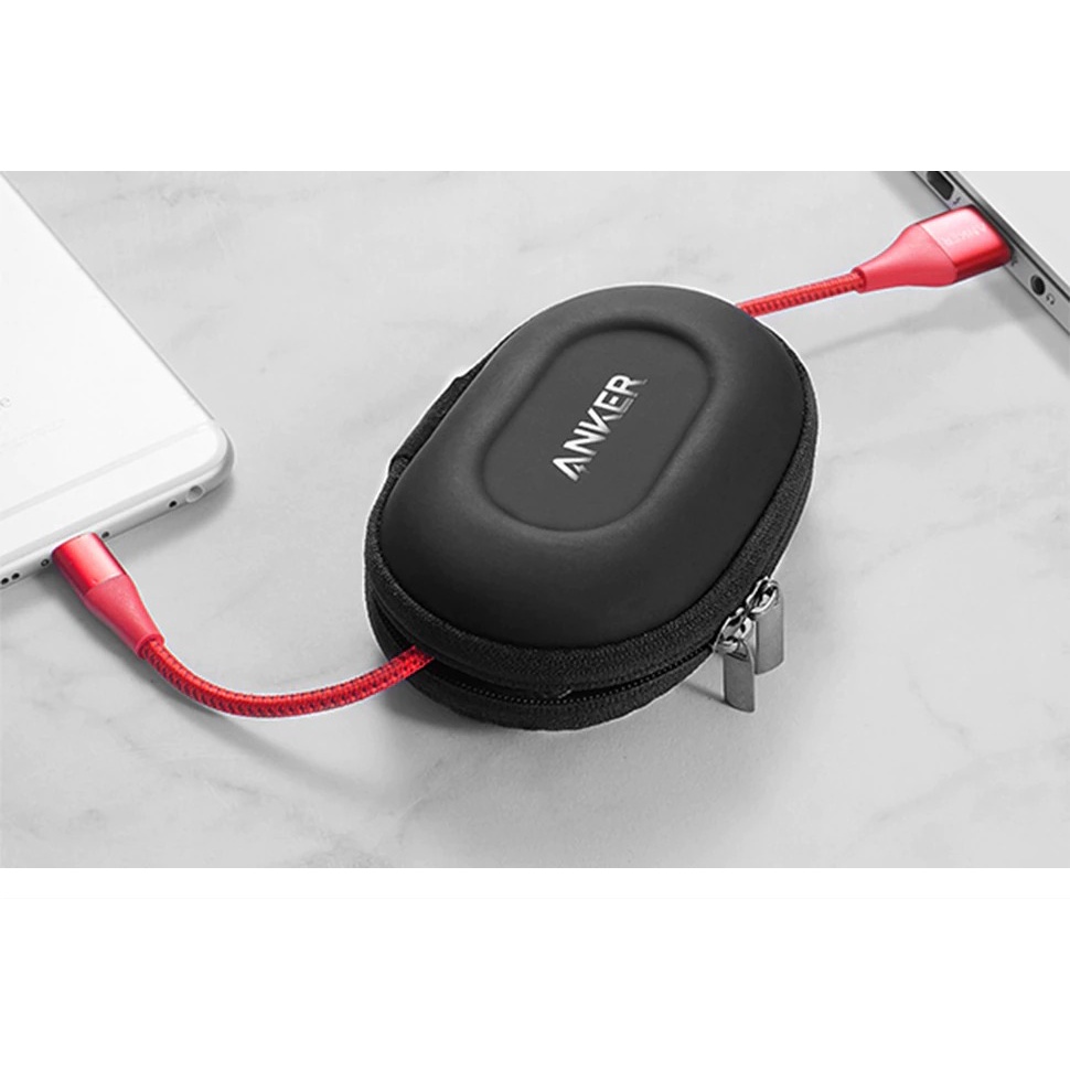 Cáp Sạc Anker USB L Chip C89 , bện dù Cho ip ,Kèm hộp đựng A8452 A8453