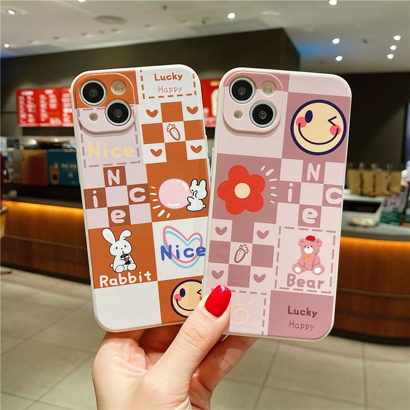 Soft Case Oppo A3S a12e F11 A52 A92 A53 A31 A9 A5 2020 A83 A7 A5S A12 A54 A15 A15S A16 A74 5G A93 A94 A57 A39 A91 F9 F1S A1K F5 A73 A95 4G a76 a96 cute smiley pattern Cover case
