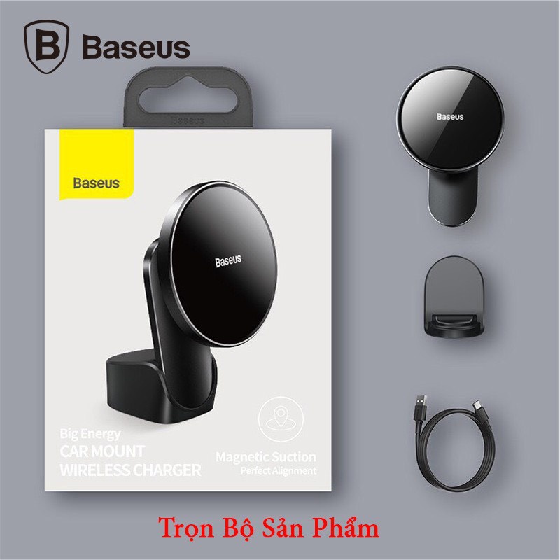Bộ Sạc Điện Thoại Không Dây ô tô Baseus Chính Hãng - Giá đỡ gắn trên xe hơi với dòng 15w lực hút nam châm