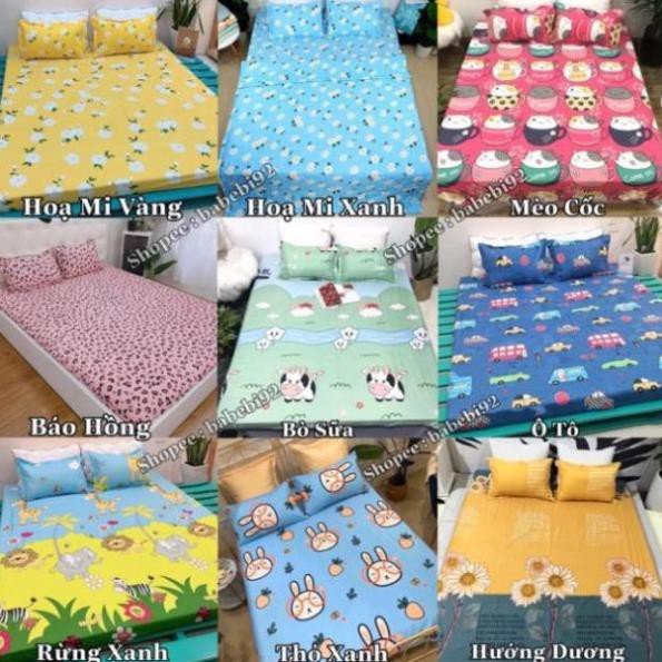 Bộ ga kèm đôi vỏ gối poly cotton siêu ngộ nghĩnh m6 hoặc m8 (được chọn mẫu)