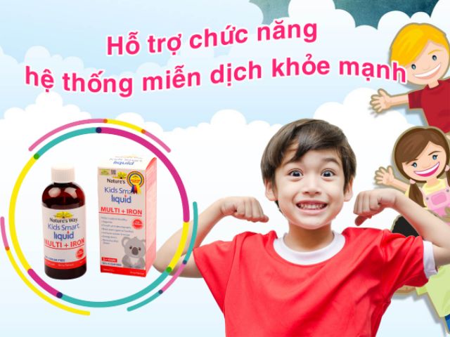 (Đủ bill) VTM tổng hợp cho bé từ 1 tuổi Nature's Way Kids Smart Liquid Multi + Iron