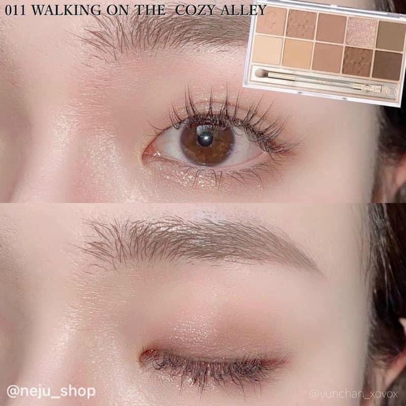 Có kèm cọ mắt - Bảng phấn mắt CLIO Pro Eye Palette màu số 11 tone Walking on the Cozy Alley nâu nhẹ nhàng