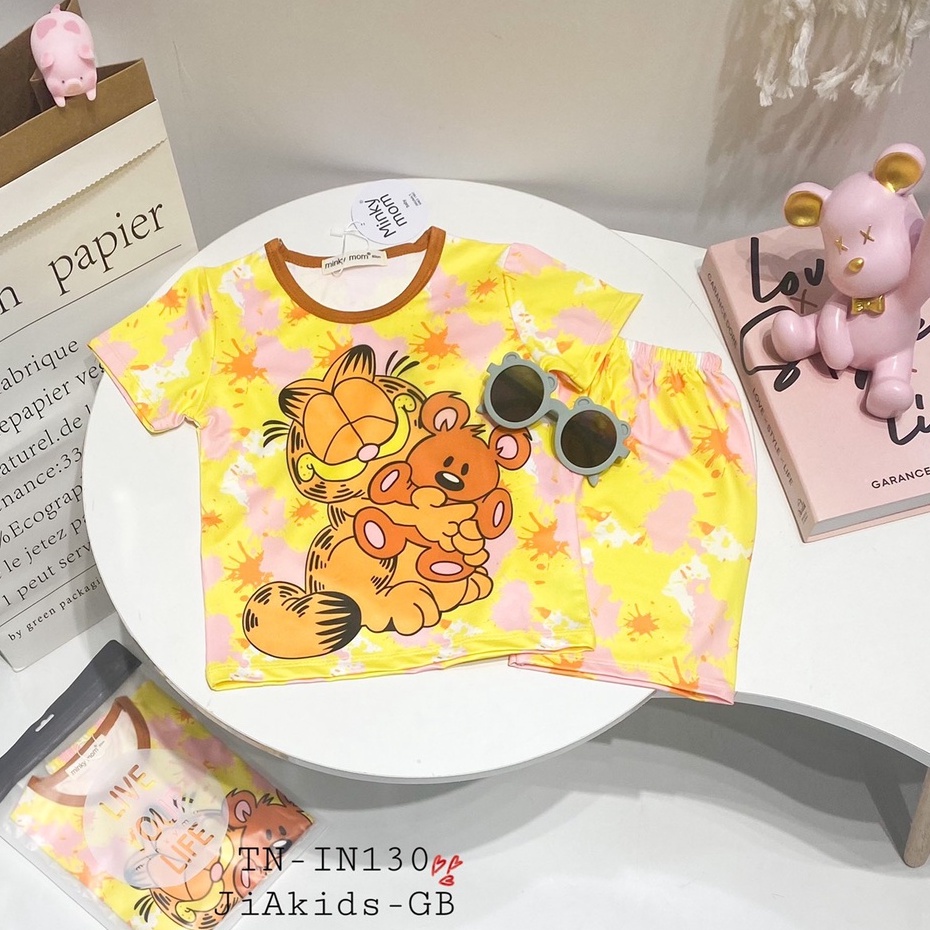 [Cho bé 8-27kg] Bộ Cộc Tay Minky Mom Vải Thun, Thiết Kế Mới, In 3D Cho Bé Trai, Bé Gái 0-7 tuổi -TN-IN130