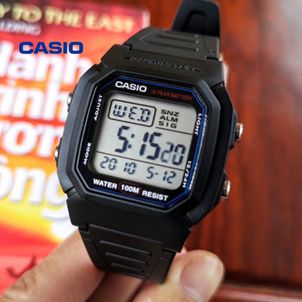 Đồng hồ nam CASIO W-800H-1AVDF chính hãng - Bảo hành 1 năm, Thay pin miễn phí