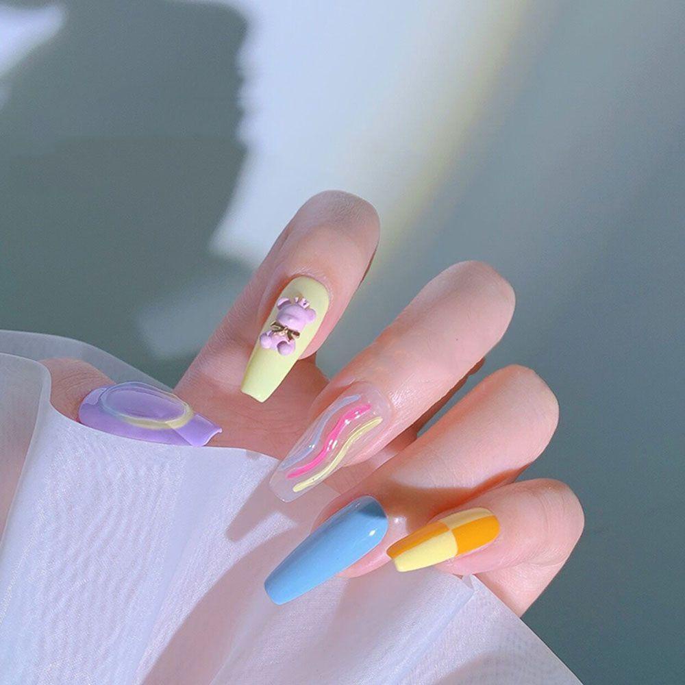 Phụ Kiện Trang Trí Móng Tay Hình Gấu MOCHO Mini DIY|Màu Sắc Phụ Kiện Trang Trí Móng Tay Hình Gấu Đội Vương Miện Xinh