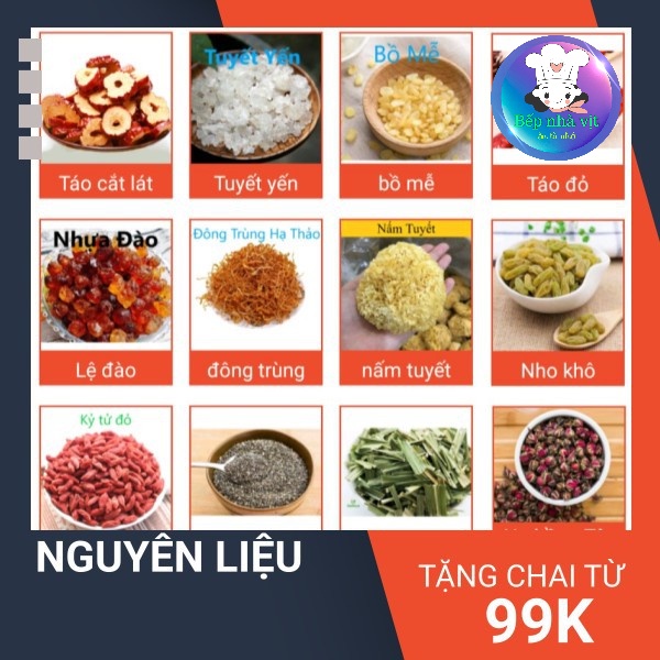 Chè Dưỡng Nhan - 16 Nguyên liệu nấu chè tuyết yến dưỡng nhan tự chọn 10g - Giá sỉ | WebRaoVat - webraovat.net.vn