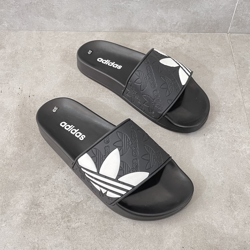 Dép nam quai ngang DAS quai cao su dập in logo. dép lê unisex đế đúc chống nước Full Box - Lux Store