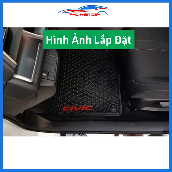 Lót sàn ô tô cao su Civic 2016-2017-2018-2019-2020-2021-2022 không mùi chống trơn trượt