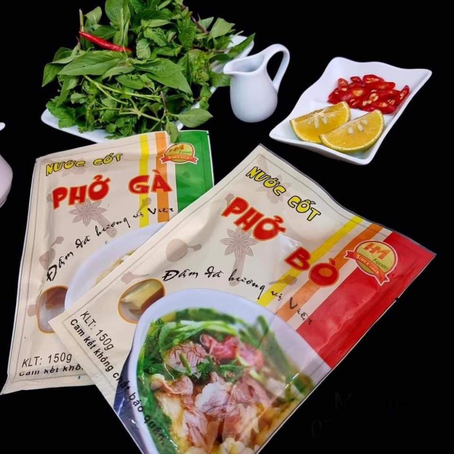 Combo 4 gói Nước Cốt Phở Bò, Phở Gà Chính Hãng Chuẩn Hương Vị Hà Thành
