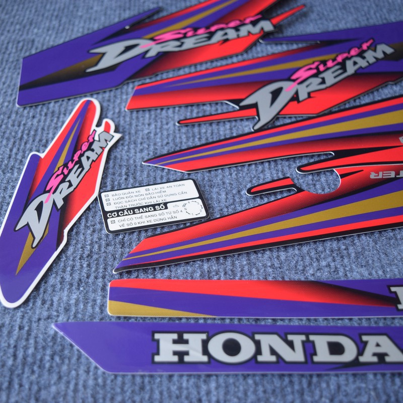 [CỰC RẺ]  Tem rời cho SUPER DREAM 2000 màu nâu ( TÍM )