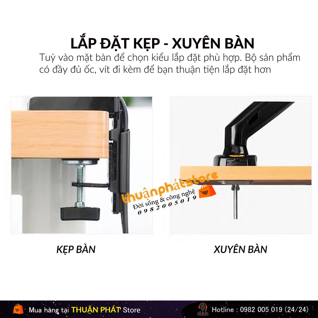 GIÁ TREO MÀN HÌNH NB-F80 ( XOAY 360 ĐỘ ) BẢN MỚI TẢI TRỌNG 9KG - THIẾT KẾ MỚI 2022