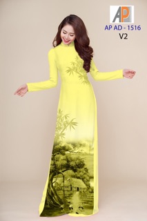 Vải áo dài phong cảnh mềm rũ