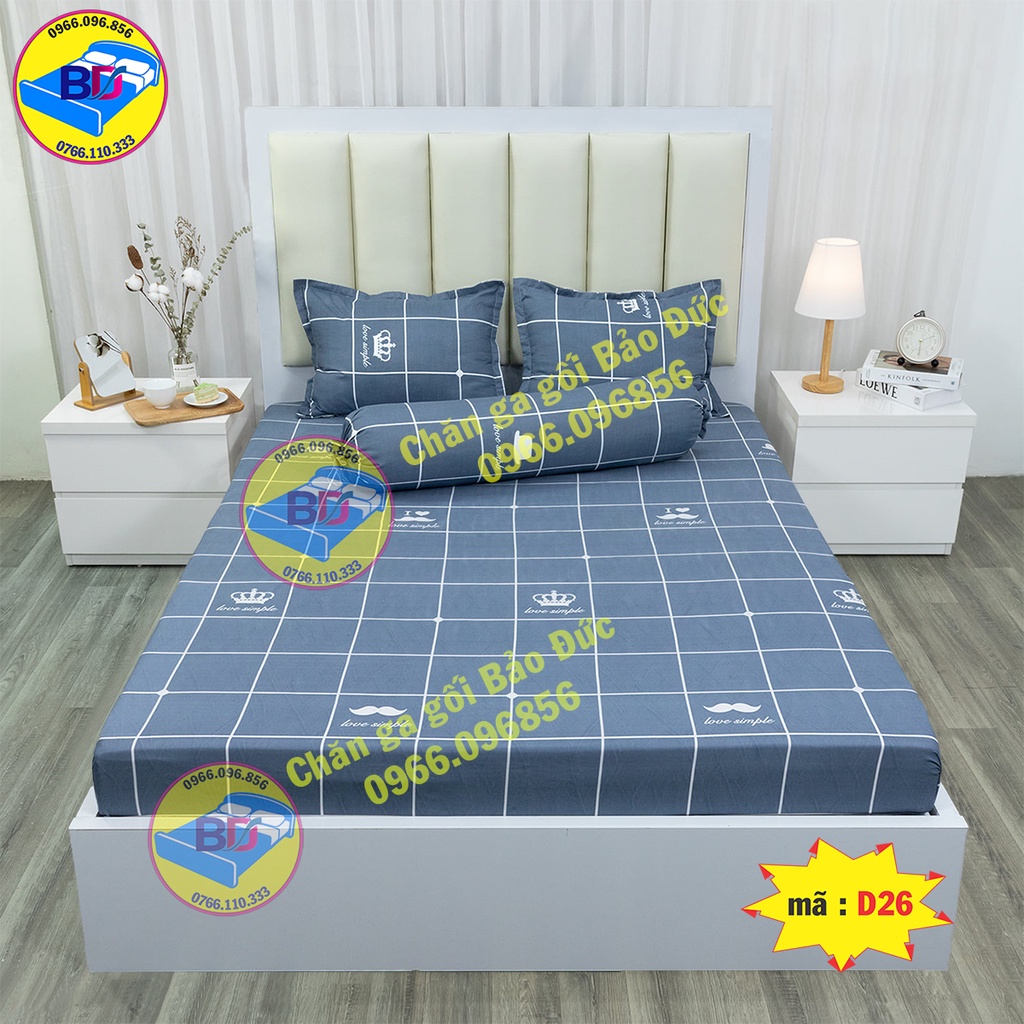 Bộ ga gối , ga giường cotton poly (set 4 món )