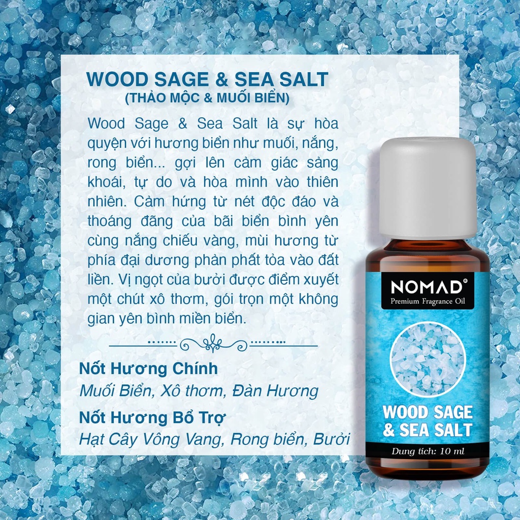 Tinh dầu thơm Nomad Wood Sage & Sea Salt dùng cho máy xông, làm nến thơm