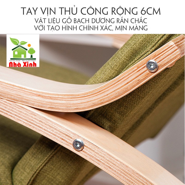 ( RẺ VÔ ĐỊCH) Ghế Poang -Ghế bập bênh Thư giãn phong cách cổ xưa cho người trung tuổi cao cấp KT 87 x 120 x 66 cm(3 màu)