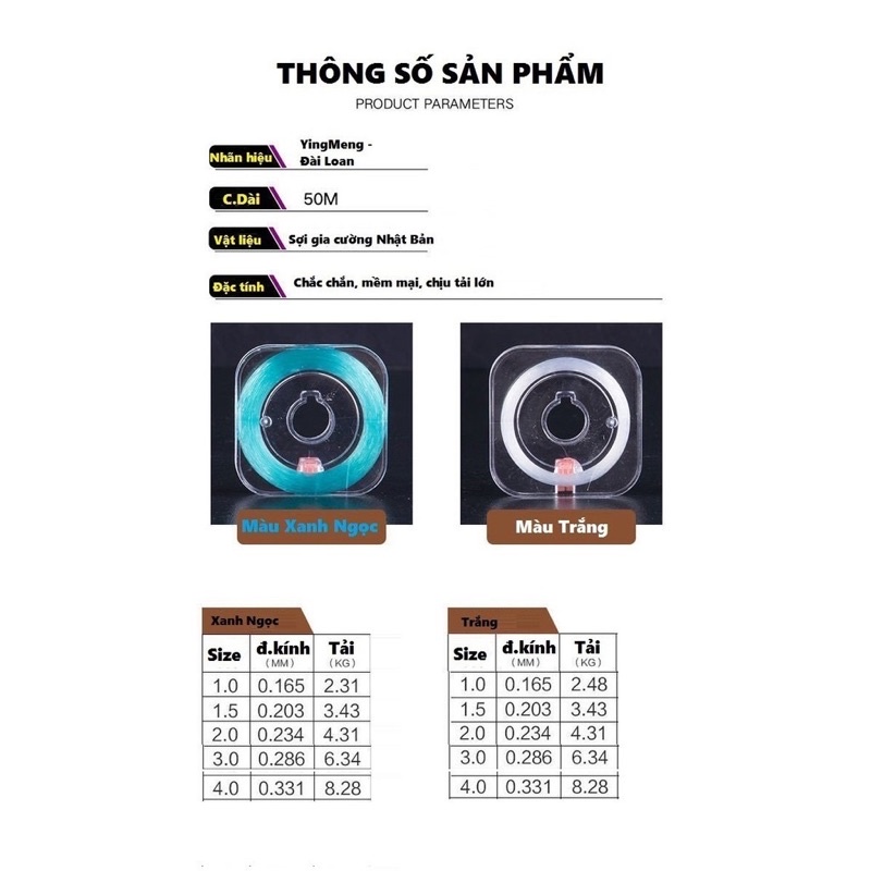 Cước câu cá siêu bền Yingmeng Japan