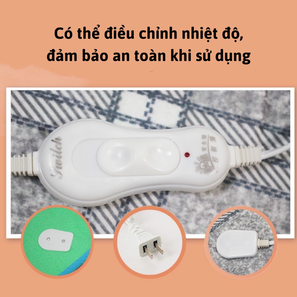 Đệm Sưởi Điện Thú Cưng, Đệm Sưởi Nỉ Nhiều Kích Thước Siêu Toàn An Giữ Ấm Cho Thú Cưng