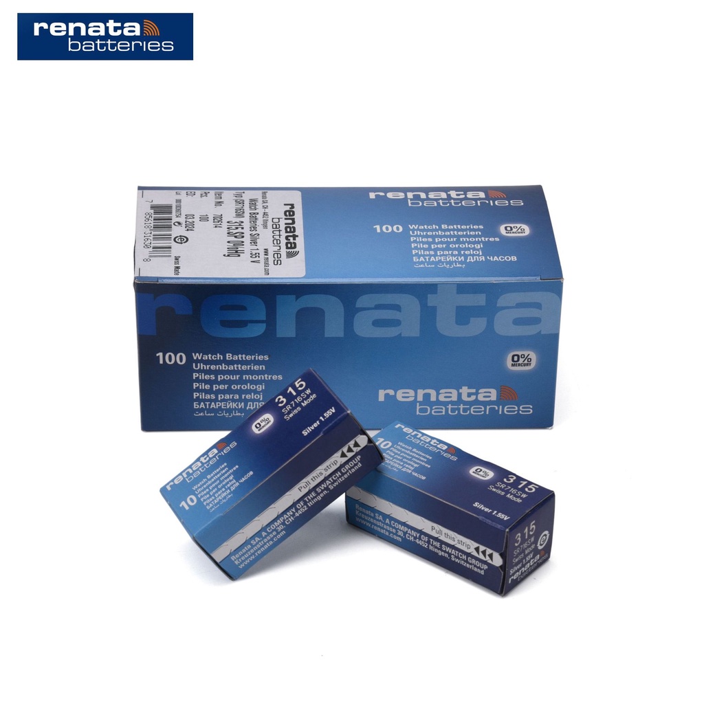 Pin đồng hồ Thụy Sỹ RENATA 315 / SR716SW oxit bạc Made in Swiss