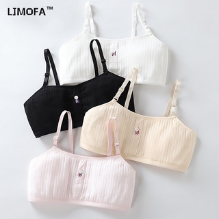 LJMOFA KIDS Cô gái trong giai đoạn phát triển đồ lót không có vòng lót không có đệm ngực mềm mại và thoải mái áo ngực cô gái áo ngực cổ phiếu bán buôn đồ lót thứ hai