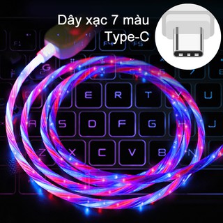 Nguồn dữ liệu dây sạc 7 màu thoại Cáp dữ liệu Type-C