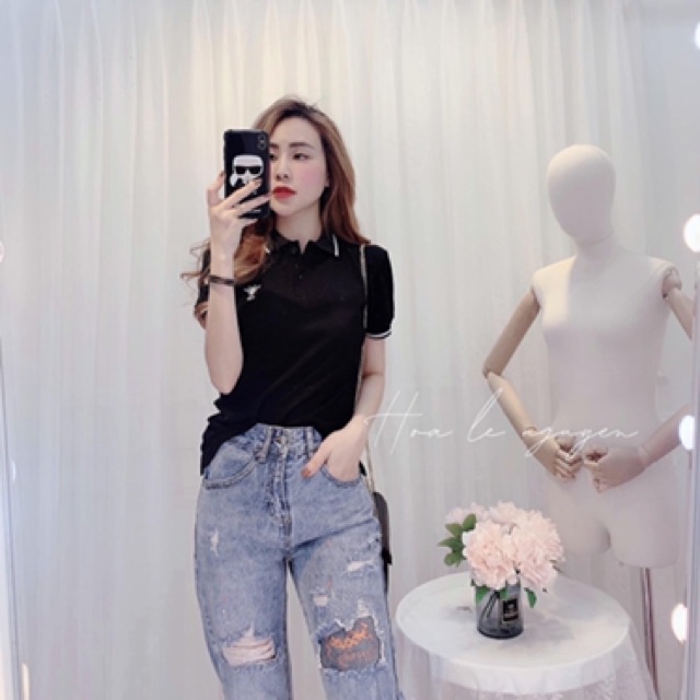 Áo phông có cổ 2 màu dành cho nữ | BigBuy360 - bigbuy360.vn