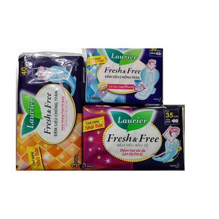 Băng vệ sinh Laurier Fresh & Free ban đêm 4 miếng dài 30 cm / 35 cm / 40 cm