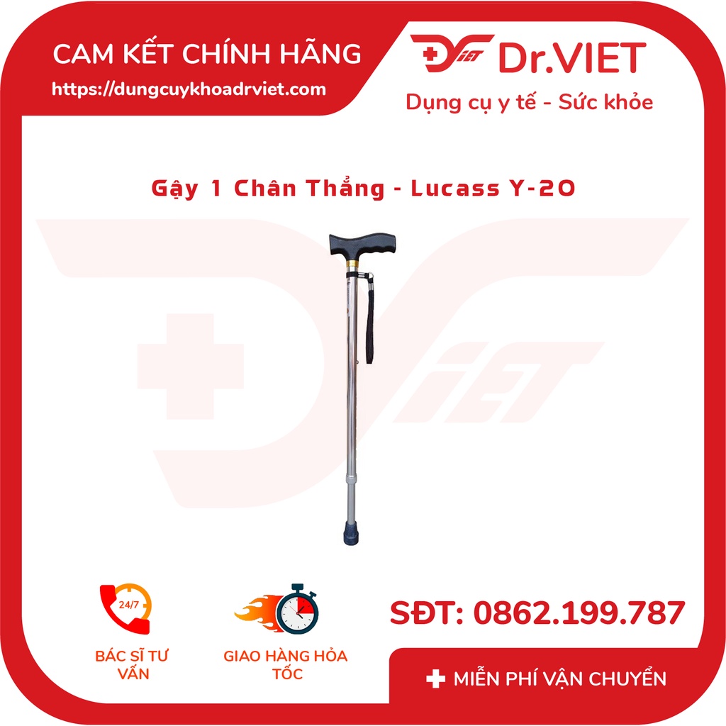 GẬY 1 CHÂN THẲNG( GIÚP CHỐNG TRƠN TRƯỢT, TẠO ĐỘ VỮNG CHẮC CHO VIỆC ĐI LẠI CỦA NGƯỜI GIÀ ) - DRVIET