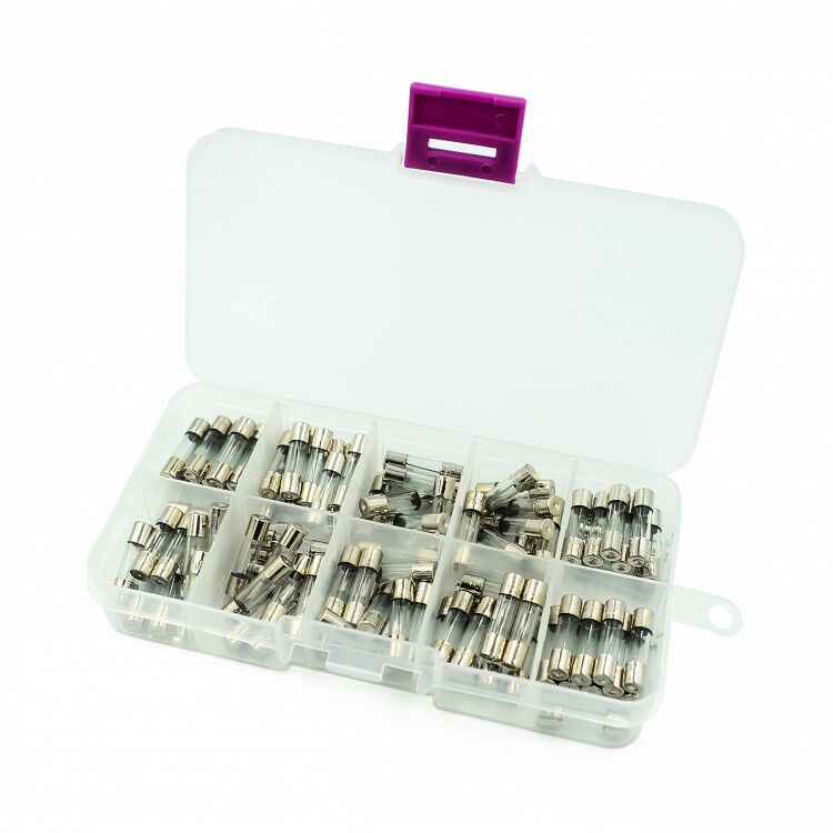 Set 100 Cầu Chì Ống Thủy Tinh 5x20mm 0.2a 0.5a 1a 2a 3a 5a 8a 10a 15a 20a