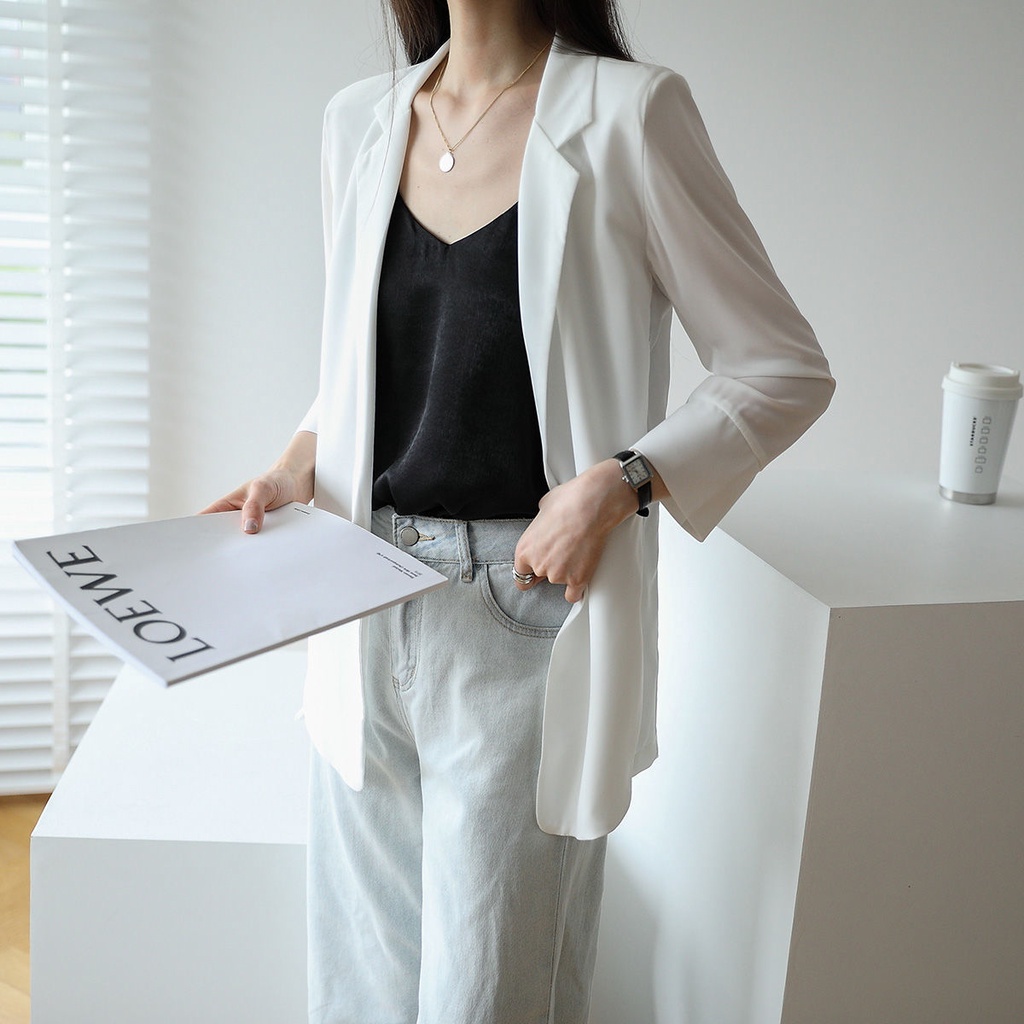 Áo blazer nữ khoác ngoài phong cách hàn quốc, áo khoác hè mỏng | BigBuy360 - bigbuy360.vn