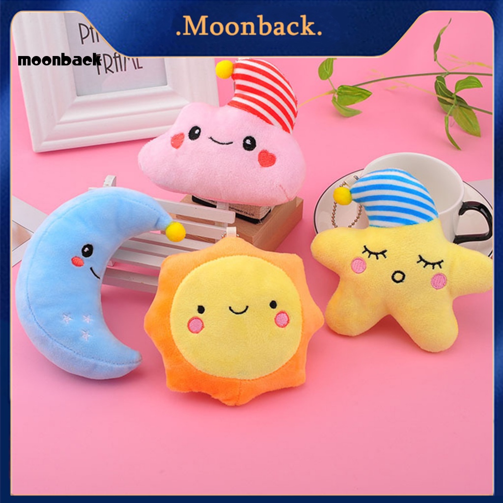 < Moonback > Móc Khóa Mặt Trời Đám Mây Mặt Trời Đám Mây Nhồi Bông Tinh Tế Nhỏ Gọn Dành Cho