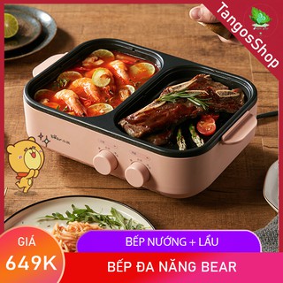 [Có Sẵn] Bếp Đa Năng 💝FREESHIP💝 Giảm 20k khi nhập [BEPBEAR] Bếp Lẩu nướng Đa Năng Bear Hồng Phong Cách Hàn Quốc