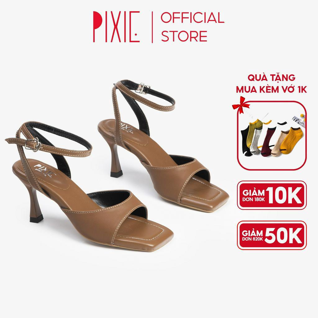 Giày Sandal Cao Gót 7cm quai Ngang H113 Pixie