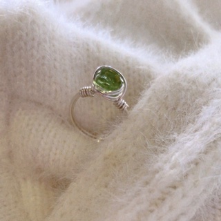 Nhẫn handmade Peridot hợp kim trắng bạc