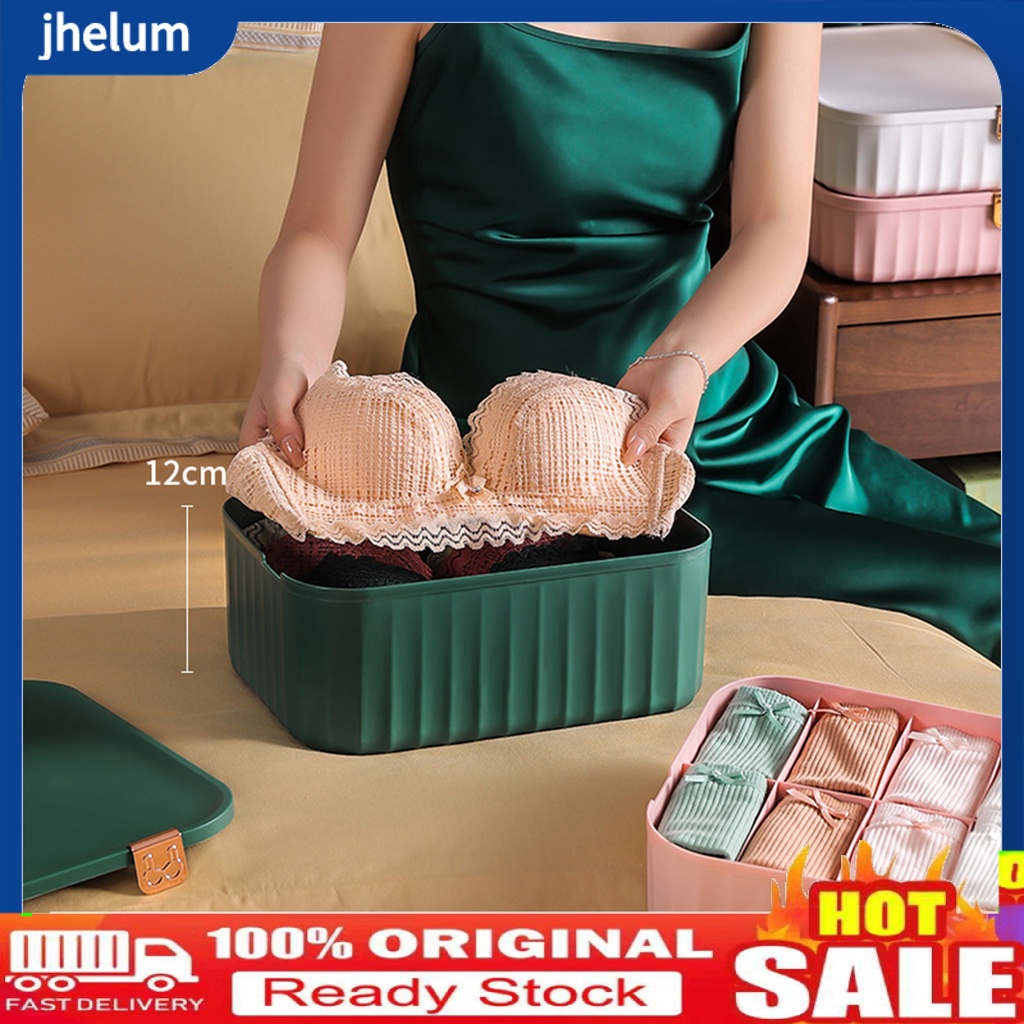 1 Hộp Nhựa Chia Ngăn Đựng Đồ Lót Đa Năng Tái Sử Dụng Tiện Lợi