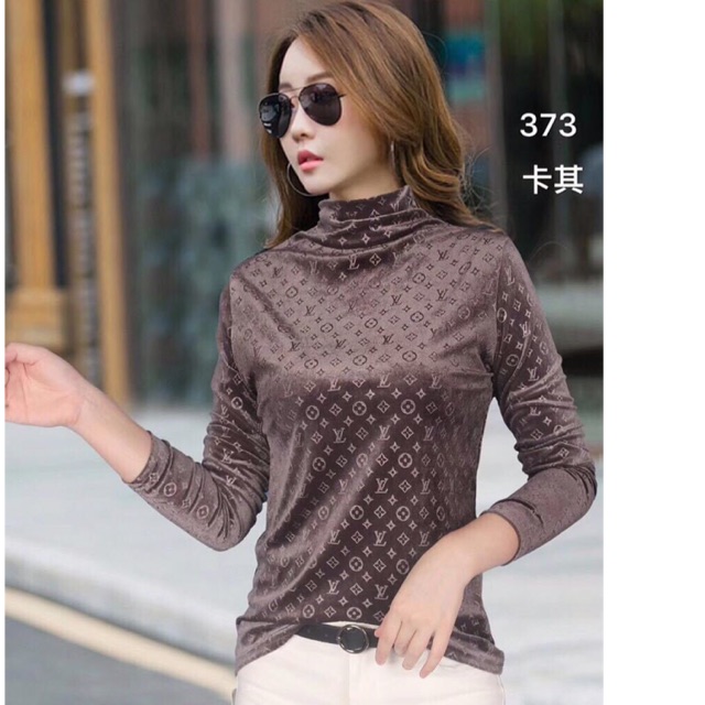 Áo nhung chữ giữ nhiệt hàng QC cổ 3 phân
