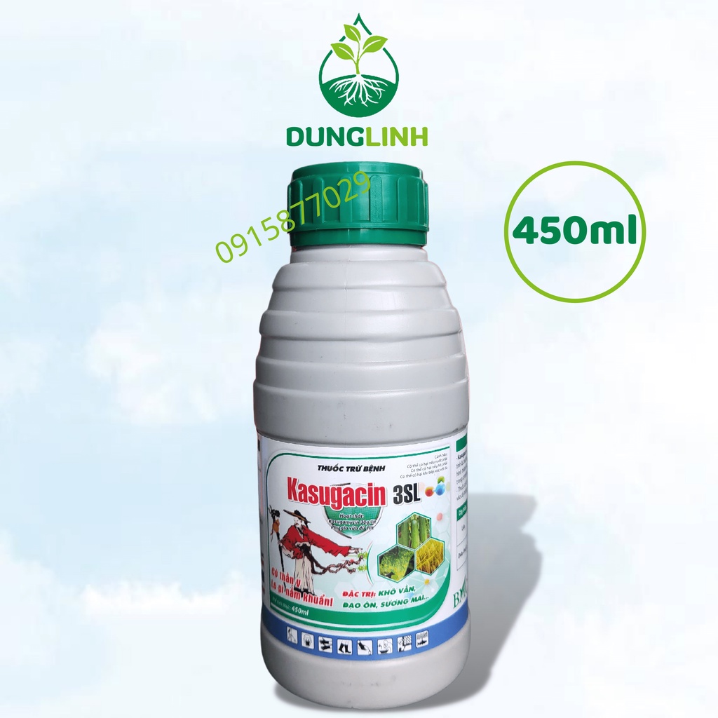 Thuốc trừ bệnh Kasugamycin - Kasumin 2SL 425ml và Kasugacin 3SL 450ml đặc trị Đốm lá, Thối vi khuẩn, Đạo ôn