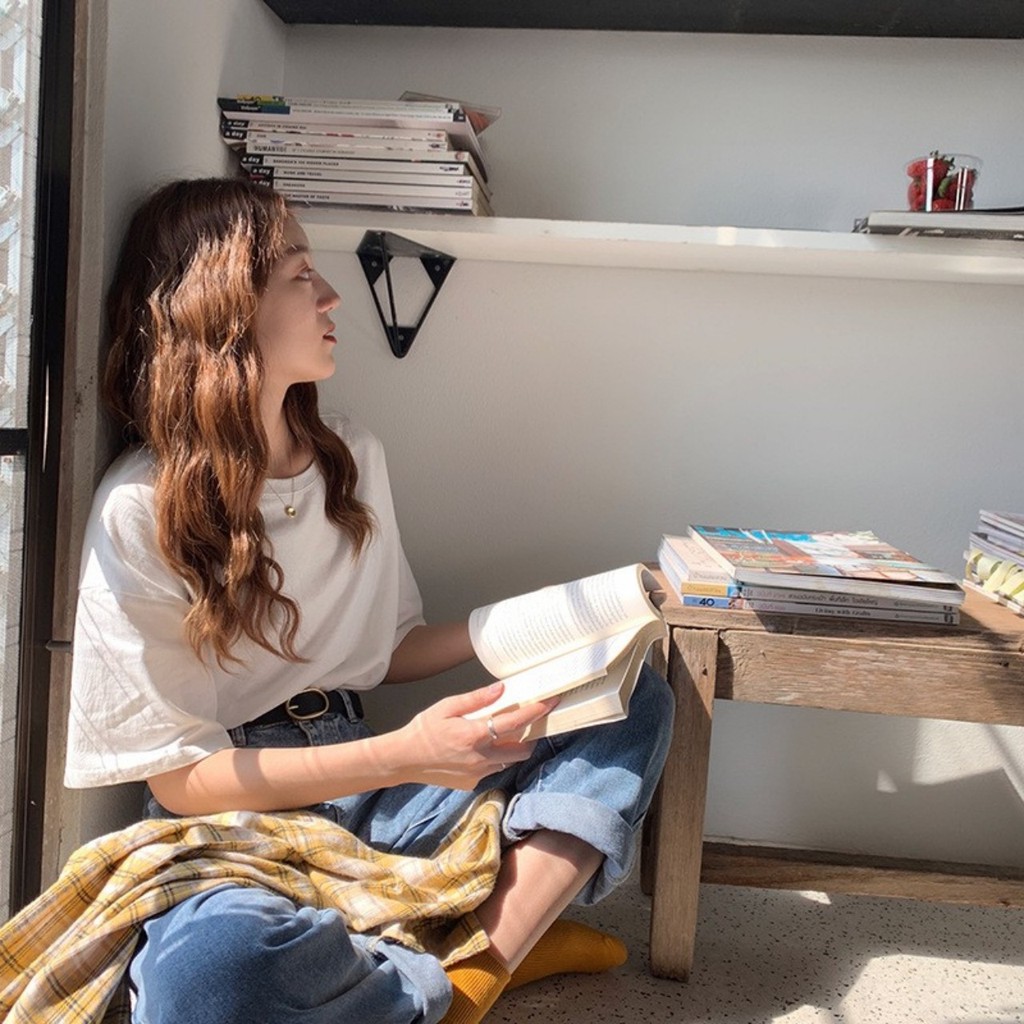 áo thun tay lỡ màu trắng FOME RỘNG có chọn size, chất thun xịn 0ffk13