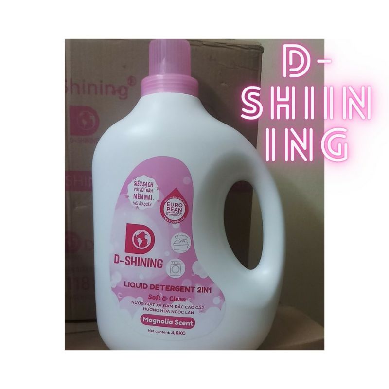 nước giặt xả D-shining can 3,6 lít